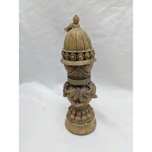 Vintage 1999 Decrotive Ceramic Bishop Chess Piece With Green Felt Bottom 6"